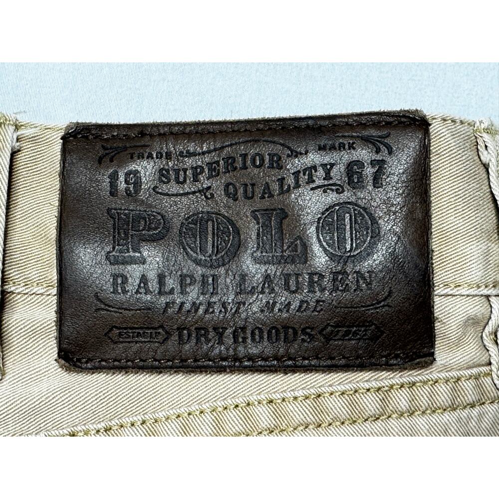 Polo Ralph Lauren Men's 650 Straight Leg Beige Denim Jeans - Size 36x33.5 - Picture 5 of 8